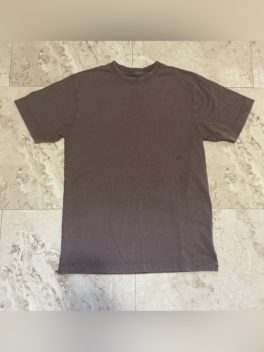 Public Supply NYC Men’s Large Washed Gray Relaxed Cotton Crewneck Tee T-Shirt